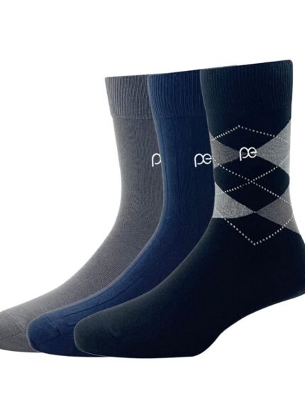 Peter England Men's Cotton Patterned Full Length Socks Pack Of 3