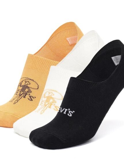 Levi's Men's Cotton Stretch No Show Anti Slip Grip Socks (Pack of 3)