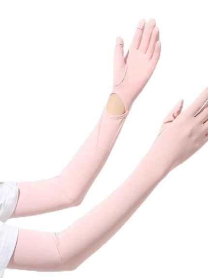 2 PCS Hand Gloves Sleeve for UV Sun Protection, Anti-UV Breathable Sunscreen Driving Glove Cooling Arm Full Finger Sleeves Brace, Car Driving Long Glove Arm Sleeve