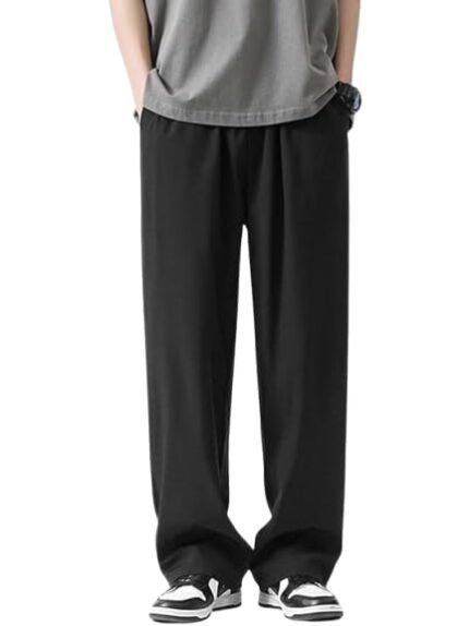 You Forever Men's Relaxed Fit Track Straight Fits – High Waist Pants with Pockets for Sporty & Casual Look