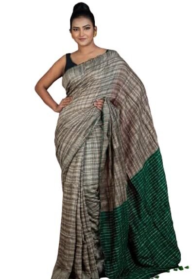 Bengal looms India Weaves of Elegance Soft Ketia Tussar Silk Saree