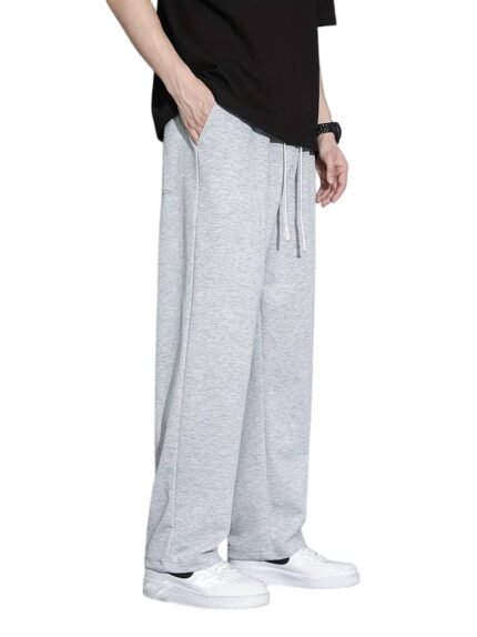 Solid Cotton Blend Men Sweatpants Athleisure Track Pant Sweatpants