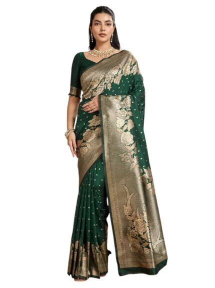 Women's Original Rajwadi Pure kanchipuram Kanjivaram Zari Banarasi Silk Desinger Saree With Blouse Piece