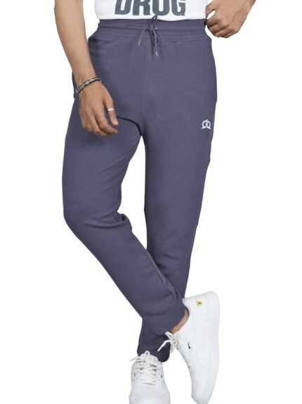 Seemoo Men's Lycra Stretch Joggers – Slim Fit Track Pants with Drawstring | Comfortable Casual Gym & Running Sweatpants for Men