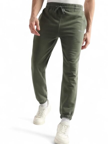 Alan Jones Clothing Men's Regular Fit Mid Rise Fleece Jogger Regular Pants For Winterwear